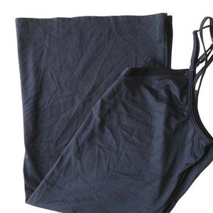 Vintage 80s Vassarette Full Length Dress Slip M Black Nylon Stretch Modest NEW